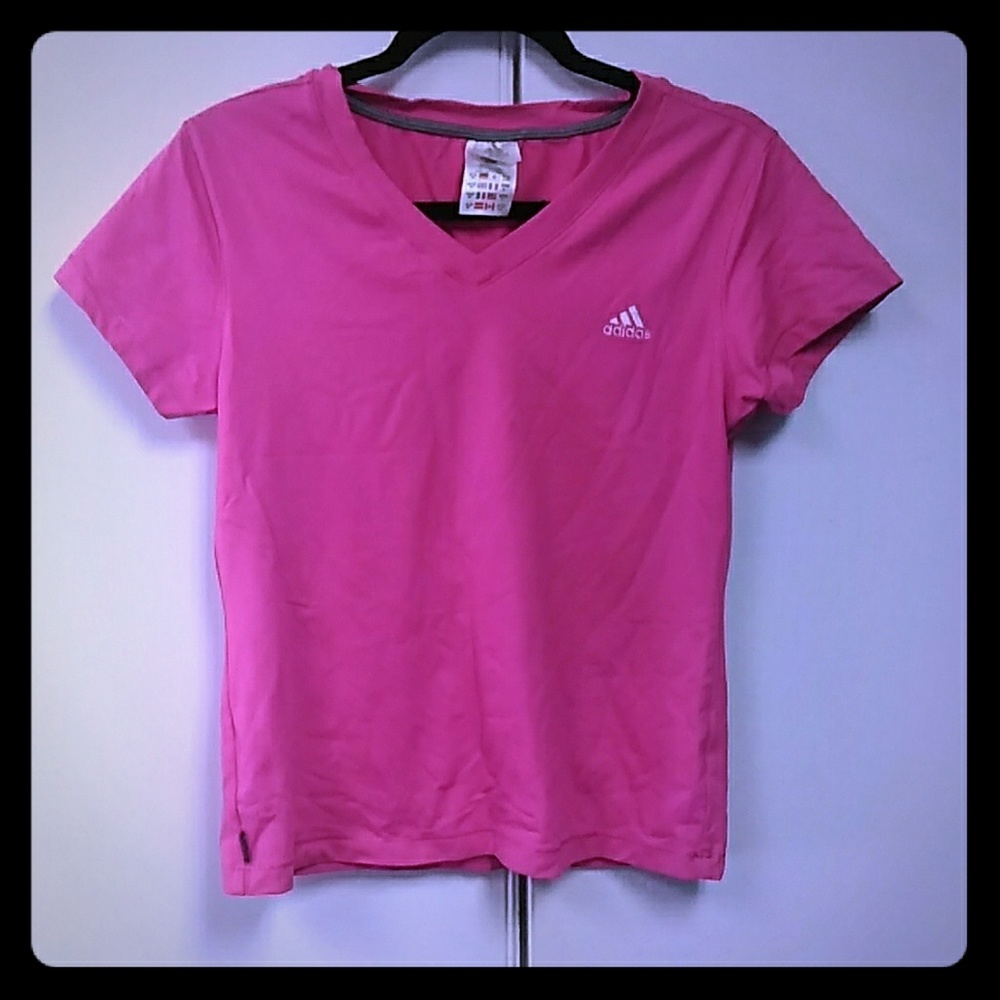 Adidas pink exercise athletic tee size large